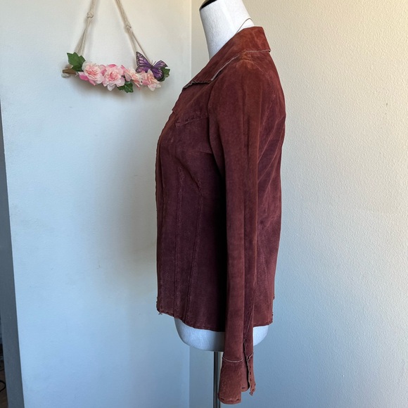 Wet Seal Burgundy Suede jacket size small - Picture 3 of 8